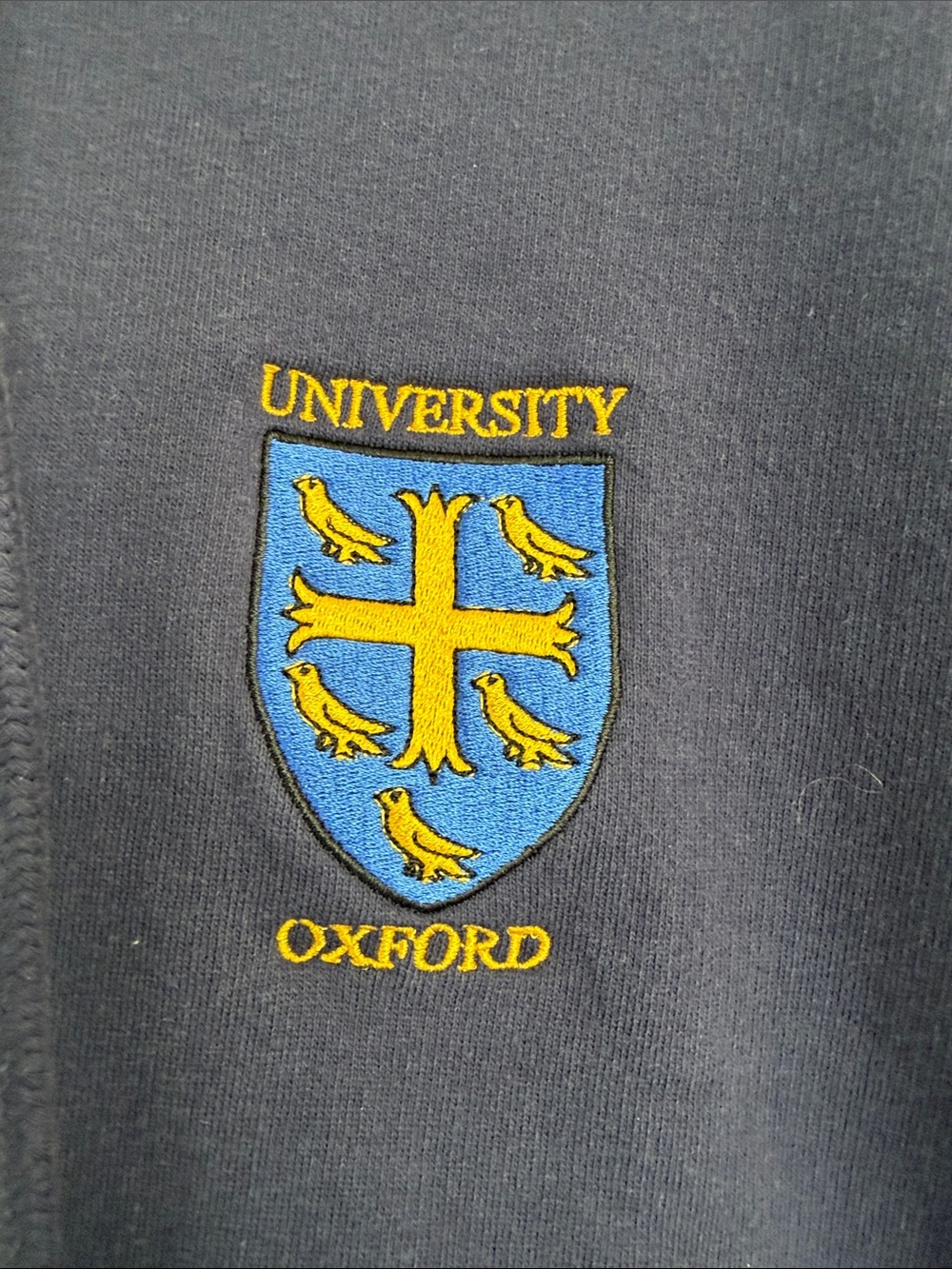 University of Oxford Crest Navy Pullover Hoodie Size Large - Picture 3 of 7
